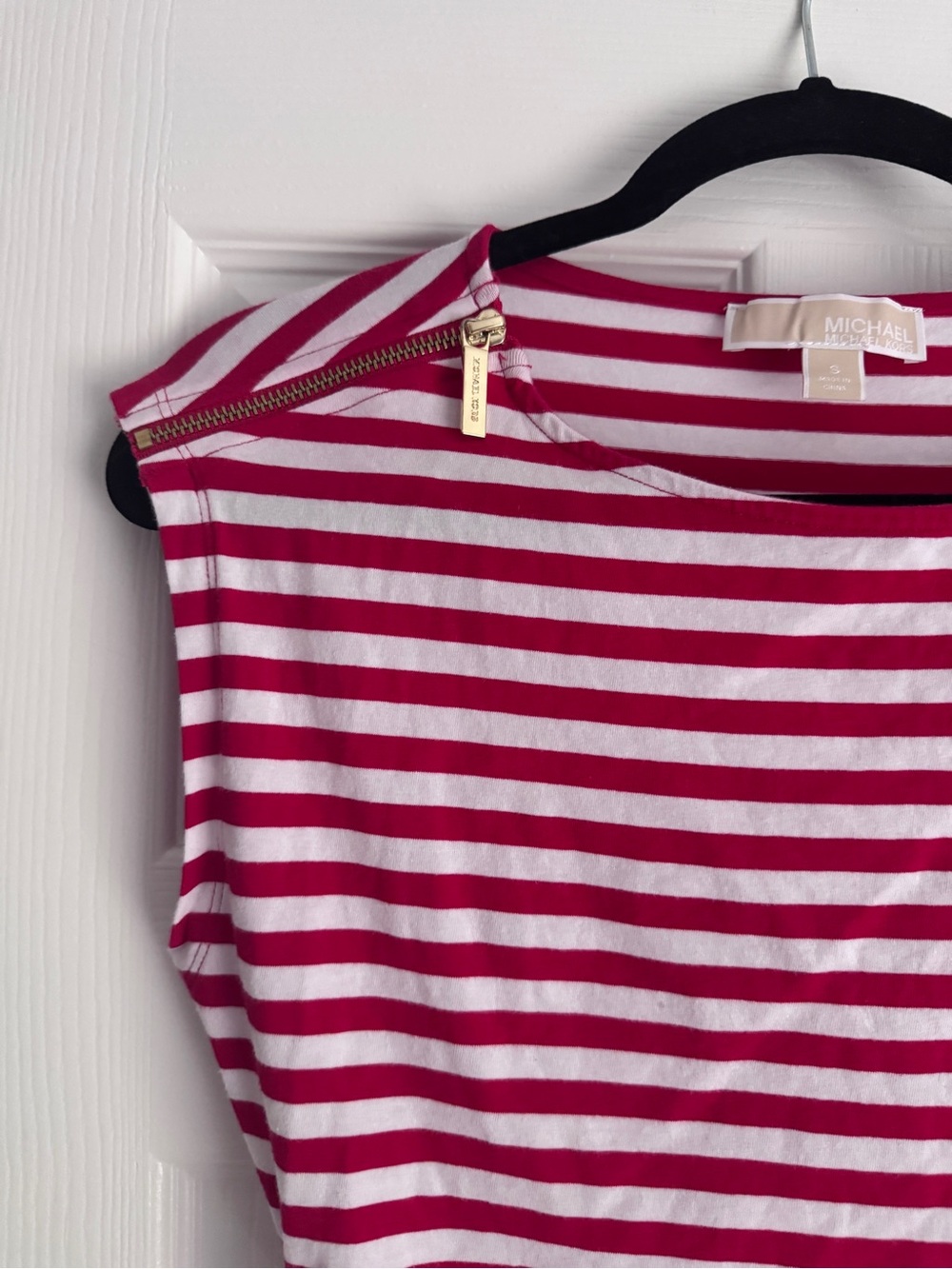 Michael Kors Red and White Striped Sleeveless Americana Cape Cod Summer Tank Top - Picture 3 of 8